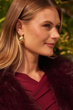 Best Hana Twisted Ridge Hoop Earrings in Gold Jewellery