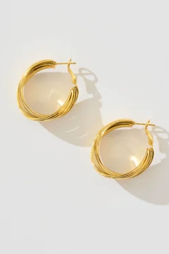 Best Hana Twisted Ridge Hoop Earrings in Gold Jewellery