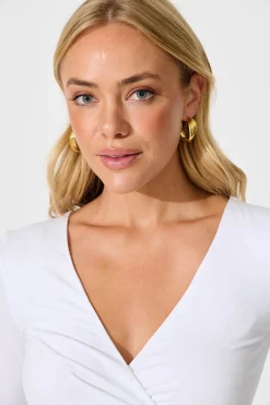 Best Hana Twisted Ridge Hoop Earrings in Gold Jewellery