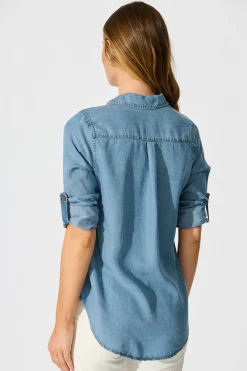 Fashion Harlow Shirt in Light Blue Chambray Tops|Casual