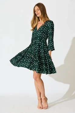 Outlet Have My Heart Dress in Emerald with White Speckle Dresses|Party