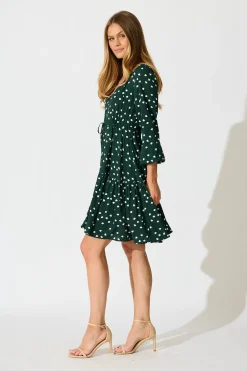 Outlet Have My Heart Dress in Emerald with White Speckle Dresses|Party