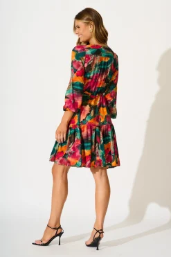Outlet Have My Heart Dress in Multi Watercolour Print Dresses|Party