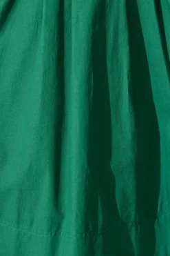 Discount Hazel Dress in Emerald Green Cotton Dresses|Casual