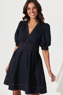 Online Hazel Dress In Navy Dresses|Casual