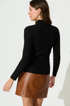 New Heather Knit Top In Black Tops|Knitwear