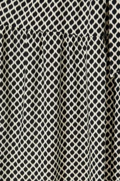 New Heidi Maxi Dress in Black and Cream Geometric Print Dresses|Casual