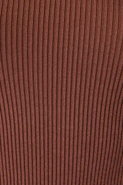 Fashion High Drama Knit Bodysuit in Chocolate Knitwear|Knitwear