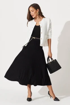 Outlet Honeycup Knit Skirt In Black Cotton Blend Bottoms|Skirts & Shorts