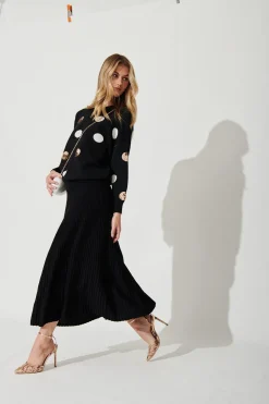 Outlet Honeycup Knit Skirt In Black Cotton Blend Bottoms|Skirts & Shorts