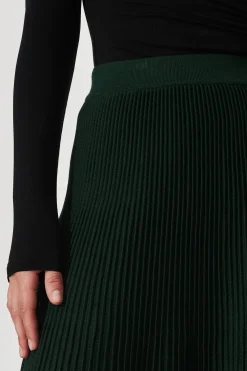 Sale Honeycup Knit Skirt In Emerald Green Cotton Blend Knitwear|Knitwear