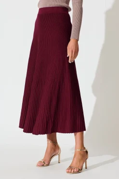 Best Honeycup Knit Skirt In Wine Cotton Blend Bottoms|Skirts & Shorts