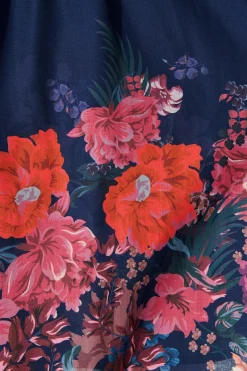 Hot Horizon Bloom Dress in Navy Floral Cotton Blend Dresses|Party