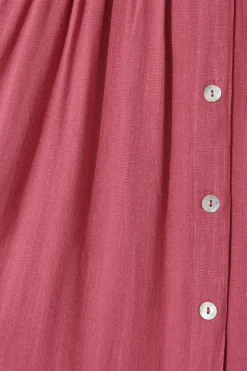 Clearance Horizon Smock Dress In Deep Rose Linen Blend Dresses|Casual