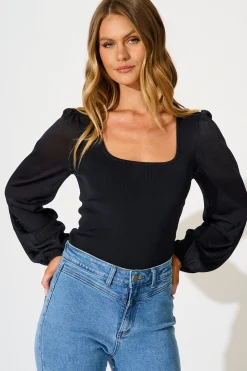 Clearance In Your Arms Knit Top in Black Tops|Knitwear