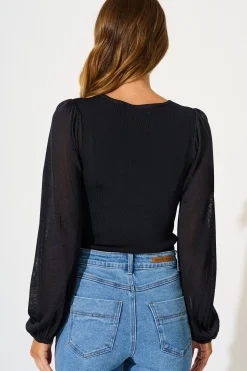 Clearance In Your Arms Knit Top in Black Tops|Knitwear