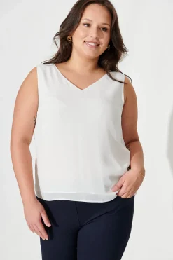 Hot Indy Top in White Tops|Workwear