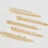 Sale Jacinta Pave and Single Diamante Hair Slides 5 Packs in Gold Hair Accessories