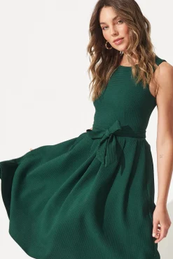 New Jardin Dress In Textured Emerald Green Dresses|Party