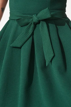 New Jardin Dress In Textured Emerald Green Dresses|Party