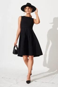 New Jardin Dress In Textured Black Dresses|Party