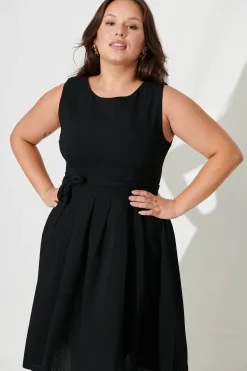 New Jardin Dress In Textured Black Dresses|Party