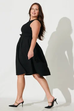 New Jardin Dress In Textured Black Dresses|Party