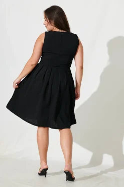 New Jardin Dress In Textured Black Dresses|Party