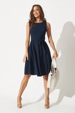 Discount Jardin Dress In Textured Navy Dresses|Party