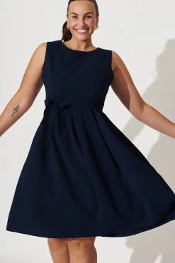 Discount Jardin Dress In Textured Navy Dresses|Party