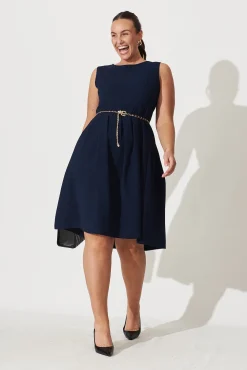 Discount Jardin Dress In Textured Navy Dresses|Party