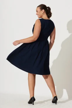 Discount Jardin Dress In Textured Navy Dresses|Party