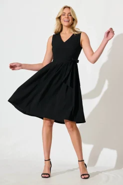 Sale Jardina Dress in Textured Black Dresses|Workwear