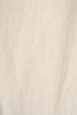 New Jasper Top in Beige Linen Tops|Casual
