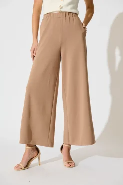New Jeannette Pant in Camel Bottoms
