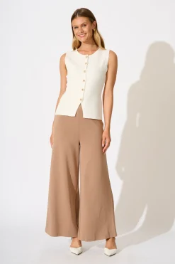 New Jeannette Pant in Camel Bottoms