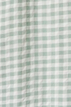 New Jeannie Midi Dress In Green With White Gingham Dresses|Casual