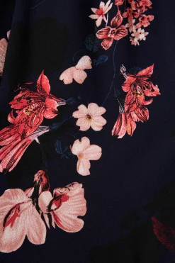 Sale Jemimah Midi Dress In Navy With Pink And Blush Floral Dresses|Party