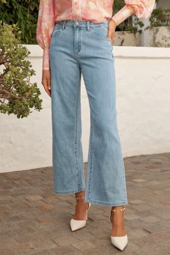 Clearance Jency Mid Rise Wide Leg Jean In Light Blue Denim Bottoms|Denim