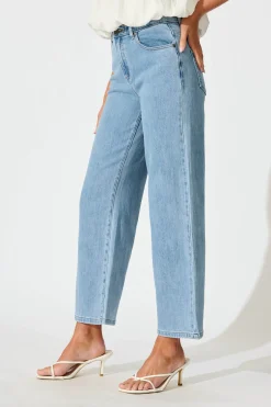 Clearance Jency Mid Rise Wide Leg Jean In Light Blue Denim Bottoms|Denim