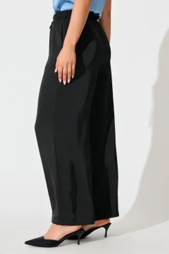 New Jerona Pant in Black Satin Bottoms
