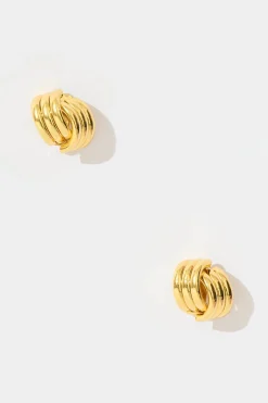 Fashion Jocelyn Coil Stud Earrings in Gold Jewellery