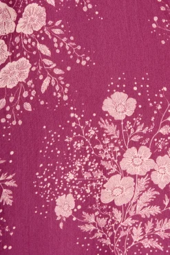 Clearance Josephina Midi Shirt Dress in Purple with Pink Floral Dresses|Casual