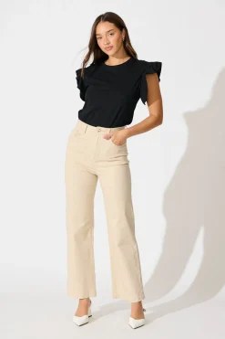 Sale Joyce Top in Black Cotton Tops