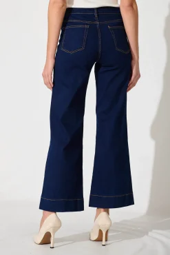 Clearance Juan High Rise Wide Leg Jean In Dark Indigo Denim Bottoms|Denim