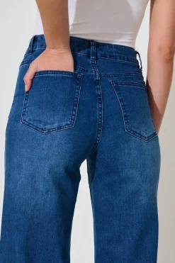Outlet Juan High Rise Wide Leg Jean In Dark Blue Denim Bottoms|Denim