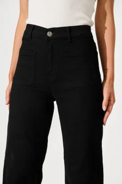 Clearance Juan High Rise Wide Leg Jean In Black Denim Bottoms|Denim