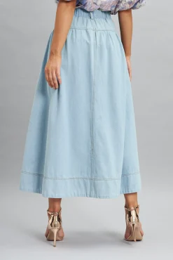 Online Judith Maxi Denim Skirt In Light Blue Bottoms|Denim