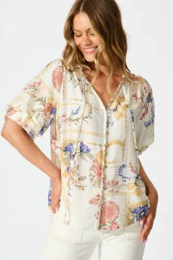 New Jupiter Shirt in Vintage Floral Print Tops|Casual
