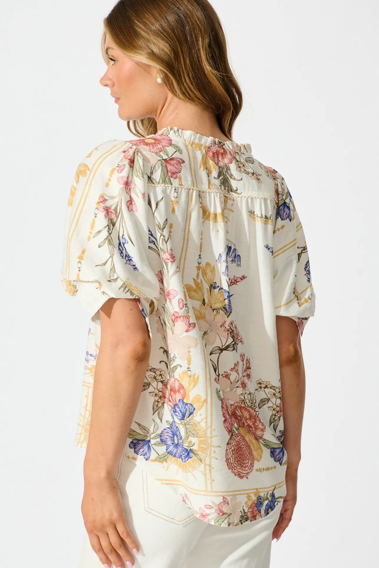New Jupiter Shirt in Vintage Floral Print Tops|Casual